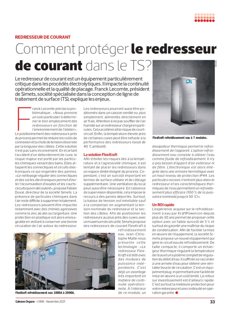 Article redresseur de courant par SIMETS situé ZA des Mureaux